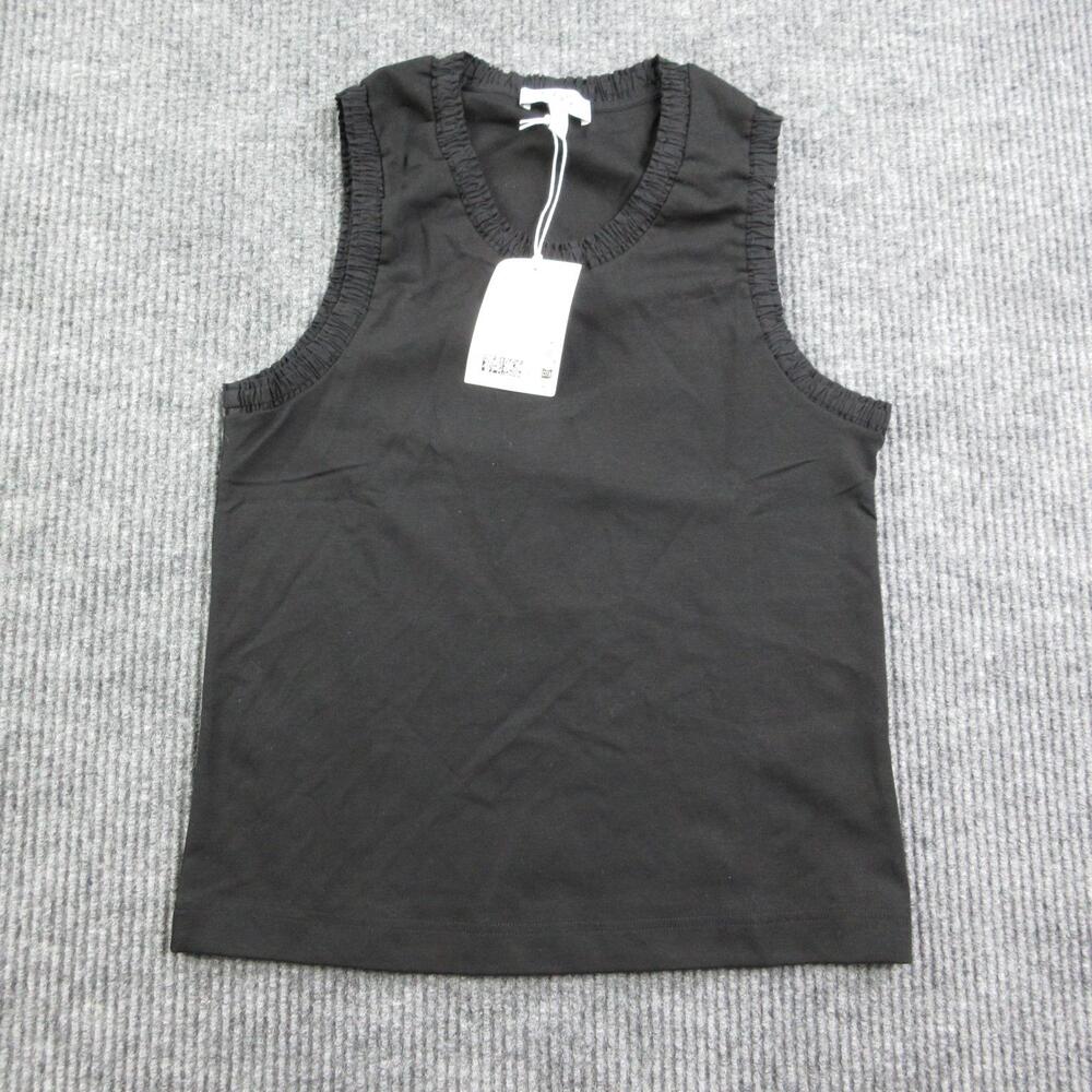 COS Tank Womens S Black Crew Neck Jersey Stretch Cotton Lightweight Summer NWT